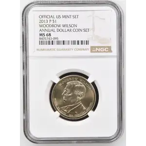 2013 WOODROW WILSON ANNUAL DOLLAR COIN SET OFFICIAL US MINT SET (2)