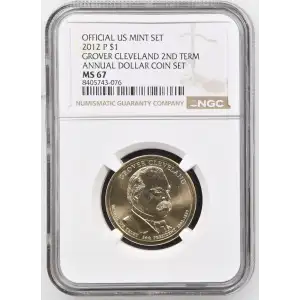 2012 GROVER CLEVELAND 2ND TERM ANNUAL DOLLAR COIN SET OFFICIAL US MINT SET (2)