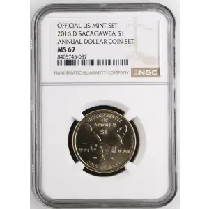 2016 D ANNUAL DOLLAR COIN SET OFFICIAL US MINT SET (2)