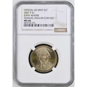 2007 JOHN ADAMS ANNUAL DOLLAR COIN SET OFFICIAL US MINT SET (2)