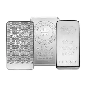 10 oz Silver Bar - Brand Varies (3)
