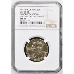 2013 WOODROW WILSON ANNUAL DOLLAR COIN SET OFFICIAL US MINT SET (2)