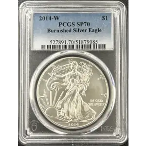 2014 W Burnished Silver Eagle PCGS SP-70