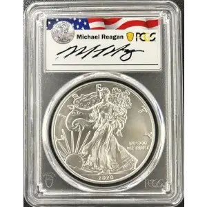 2020 W Burnished Silver Eagle PCGS SP-70 Reagan Legacy Series