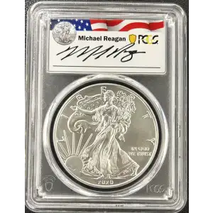 2020 W Burnished Silver Eagle PCGS SP-70 Reagan Legacy Series