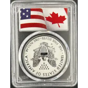 2019-W $1 Silver Eagle Enhanced Rev PR Pride of Two Nations, U.S. Set First Day of Issue (2)