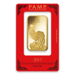 100g PAMP Gold Bar - Lunar Rooster (2)