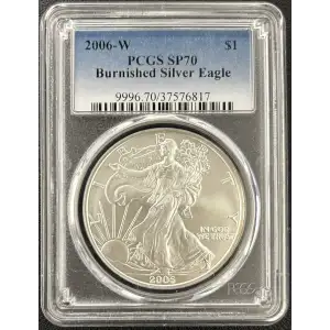 2006 W Burnished Silver Eagle PCGS SP-70 (2)