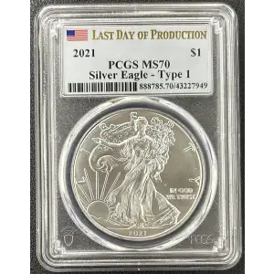 2021 $1 Silver Eagle - Type 1 Last Day of Production