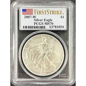 2007 W Burnished Silver Eagle PCGS MS-70 FIRST STRIKE