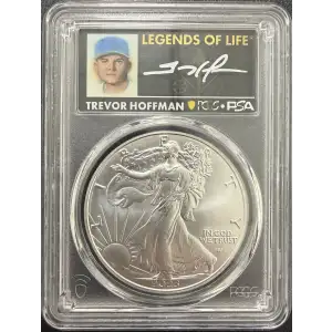 2023 $1 Silver Eagle Legends of Life First Day of Issue Trevor Hoffman  Trevor Hoffman
