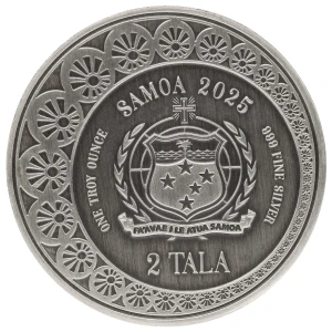 2025 1 oz Samoan - Mermaid & Pearl Antique & Colorized Silver Coin (2)
