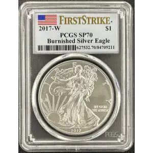 2017 W Burnished Silver Eagle PCGS SP-70 FIRST STRIKE