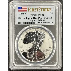 2021-S $1 Silver Eagle Rev PR - Type 2 Designer Edition - First Strike
