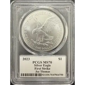 2023 $1 Silver Eagle Legends of Life First Strike Joe Thomas  Joe Thomas
