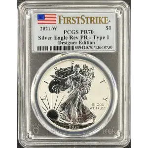 2021-W $1 Silver Eagle Rev PR - Type 1 Designer Edition - First Strike