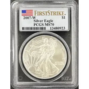 2007 W Burnished Silver Eagle PCGS MS-70 FIRST STRIKE
