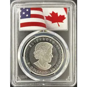 2019 $5 Maple Leaf Silver Modified PR Pride of Two Nations, U.S. Set First Day of Issue