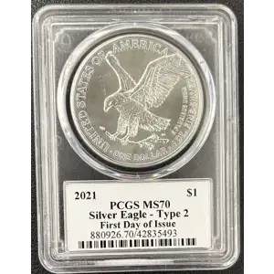 2021 $1 Silver Eagle - Type 2 First Day of Issue