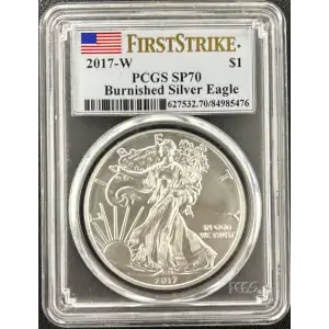 2017 W Burnished Silver Eagle PCGS SP-70 FIRST STRIKE