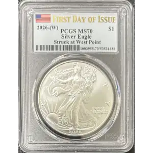 2026-(W) $1 Silver Eagle Struck at West Point First Day of Issue