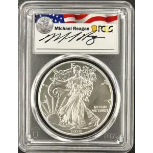 2020 W Burnished Silver Eagle PCGS SP-70 Reagan Legacy Series