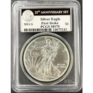 2011-S $1 Silver Eagle 25th Anniversary Set First Strike (2)