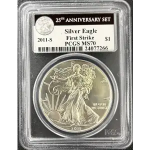 2011-S $1 Silver Eagle 25th Anniversary Set First Strike (2)