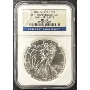 2011 S 25TH ANNIVERSARY SET EARLY RELEASES OFFICIAL US MINT SET (3)