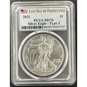 2021 $1 Silver Eagle - Type 1 Last Day of Production