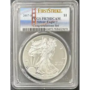 2017-S $1 Silver Eagle Congratulations Set First Strike Congratulations Set, DCAM (2)