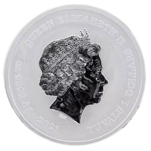 2021 Tuvalu 1 oz Silver Gods of Olympus Poseidon BU Coin (In Capsule) (2)