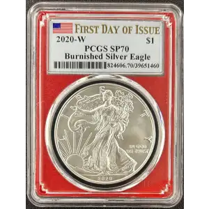 2020 W Burnished Silver Eagle PCGS SP-70 FIRST DAY OF ISSUE