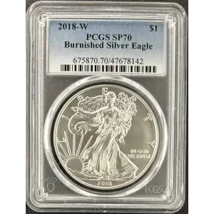 2018 W Burnished Silver Eagle PCGS SP-70