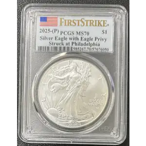 2025-(P) $1 Silver Eagle with Eagle Privy Struck at Philadelphia First Strike (2)