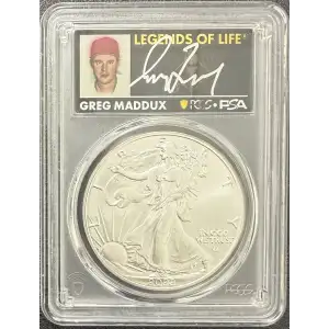 2022 $1 Silver Eagle Legends of Life Greg Maddux  Greg Maddux