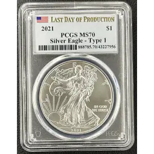 2021 $1 Silver Eagle - Type 1 Last Day of Production