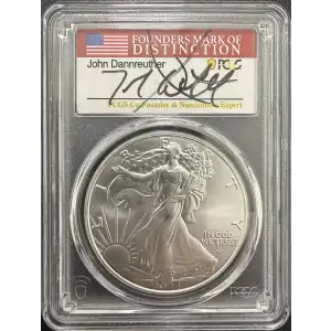 2024-(W) $1 Silver Eagle Struck at West Point First Strike John Dannreuther