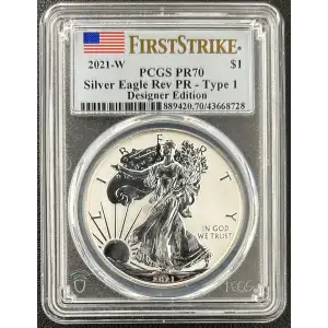 2021-W $1 Silver Eagle Rev PR - Type 1 Designer Edition - First Strike