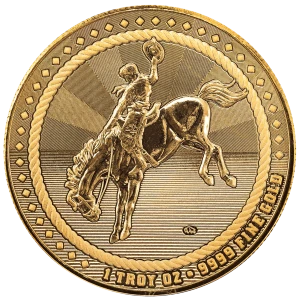 1/10 oz Cowboy - Buffalo Privy Gold Round (2)