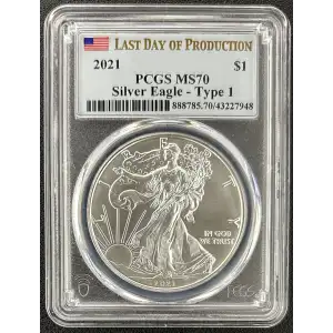 2021 Silver Eagle PCGS MS-70 Type 1 - Last Day of Production (2)