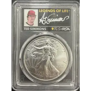 2021 $1 Silver Eagle - Type 1 Last Day of Production Legends of Life Ted Simmons Ted Simmons (2)