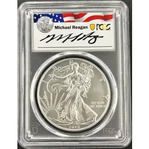 2020 W Burnished Silver Eagle PCGS SP-70 Reagan Legacy Series