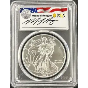 2020 W Burnished Silver Eagle PCGS SP-70 Reagan Legacy Series (2)