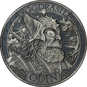 Asgard 1-oz Silver Round Antique Finish Mythical Cities Series (2)
