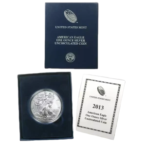 2013-W 1 oz Burnished American Silver Eagle (w/Box & COA) (2)